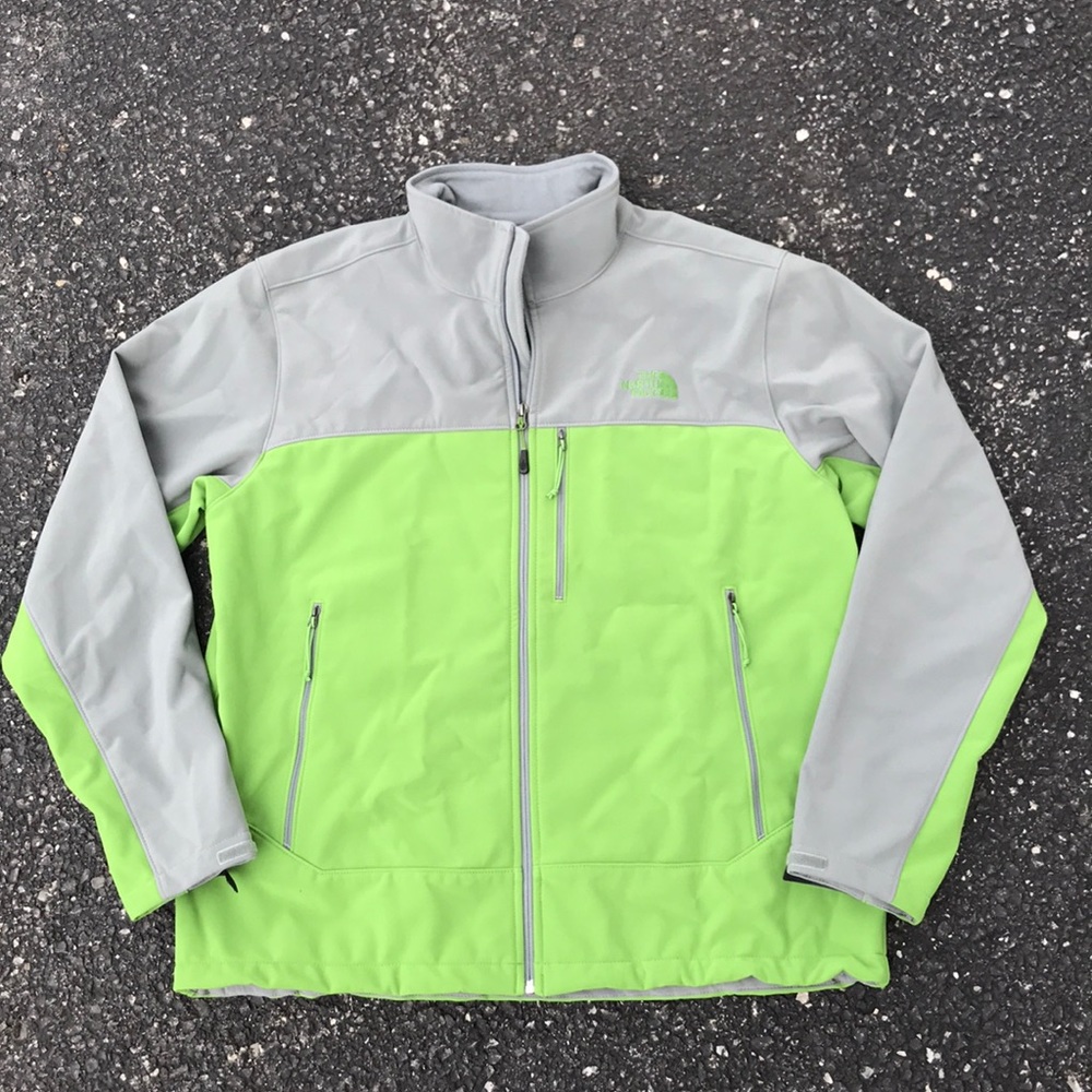 The North Face soft shell jacket xl green gray